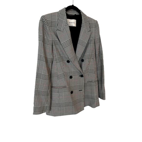 Babaton Atelier Glen Check Double-Breasted Plaid Blazer – Size 4 - Picture 2 of 7